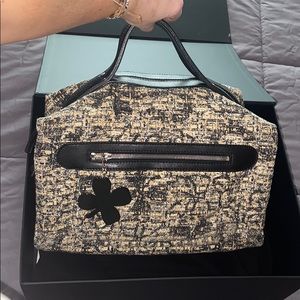 Chanel lucky clover tweed bowler bag